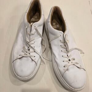 Johnston Murphy TruFoam white leather sneakers sz 12